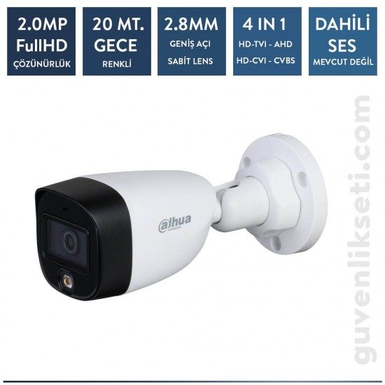 Dahua HAC-HFW1209C-LED-0360B-S2 2mp Full Color HDCVI IR Bullet Kamera